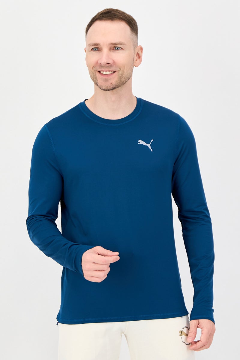 PUMA Men Sportswear Fit Long Sleeve Running T-Shirt, Teal Blue - Image 1